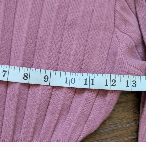 Sweater Dress Pink Long Sleeve Pleated Midi Dress Medium Mauve - Picture 4 of 8